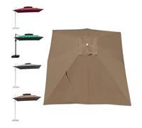 MACAGGTNTU 300cm Auvent de Rechange pour Parasol de Terrasse Housse de Rechange pour Carré Parasol D’extérieur