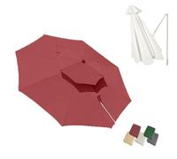 MACAGGTNTU 300cm Auvent De Rechange pour Parasol De Terrasse, Tissu De Rechange pour Parasol Dessus Double, Toile De Rechange pour Parasol Déporté(Burgundy)