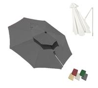 MACAGGTNTU 300cm Auvent De Rechange pour Parasol De Terrasse, Tissu De Rechange pour Parasol Dessus Double, Toile De Rechange pour Parasol Déporté(Grey)