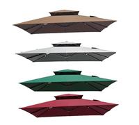 MACAGGTNTU 300x300cm Auvent De Rechange pour Déporté Parasol De Terrasse, Carré Toile De Rechange pour Parasol Tissu De Rechange pour Parasol De Table D'extérieur(Khaki)