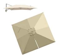 MACAGGTNTU 3x4m Toile De Rechange pour Parasol Déporté Rectangulaire, Housse De Rechange pour Parasol De Terrasse, Toile De Rechange pour Parasol Grande(Khaki,3x3m/10x10ft)