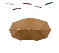 MACAGGTNTU 4.6x2.7m Housse De Rechange pour Parasol De Terrasse, Toile De Rechange per Parasol Double, Grand Couverture pour Parasol(Khaki)