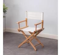MACAGGTNTU Chaise De Directeur en Bois 75cm Chaises De Bar Pliante Portable Chaise De Maquillage avec Dossier Carré Chaise Haute Fauteuil(White,44.5cm/17.5in)