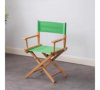 MACAGGTNTU Chaise De Directeur en Bois 75cm Chaises De Bar Pliante Portable Chaise De Maquillage avec Dossier Carré Chaise Haute Fauteuil(Green,44.5cm/17.5in)