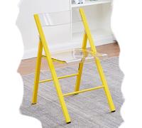 MACAGGTNTU Chaise Pliante en Acrylique Transparent, Chaise Pliante en Crista avec Dossier, Chaise De Manger Carré pour Cuisine Bistrot Salon(Yellow)
