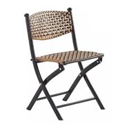 MACAGGTNTU Chaises Pliantes en Rotin, 35 40 45cm Chaise De Jardin, Empilable Tabouret De Terrasse, Exterieur Chaise De Manger avec Dossier en Rotin(45cm/17.7in)