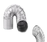 MACAGGTNTU Conduit D'air Flexible Tuyau De Conduit En Aluminium Tuyau D'évacuation Semi-rigide Pour Hotte De Cuisine, Climatiseur, Hotte Aspirante, Sèche-linge(L 1.5m(4ft),Dia 170mm(6.7"))