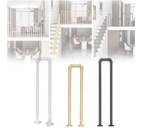 MACAGGTNTU Main Courante Pour Escalier Métal Rampe En Forme De U Garde Corps Tube Rond En Fer Forgé Rampe De Sécurité Antidérapante, Verticale Installation(Gold,40cm/1.3ft)