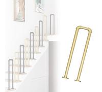 MACAGGTNTU Rampe D'escalier Intérieure Main Courante Forme De U Métal Garde Corps Pour Escalier, Porche, Grenier Et Marches Extérieur(Gold,40cm/1.3ft)