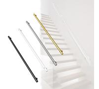 MACAGGTNTU Rampe D'escalier Murale 100cm 120cm 150cm Main Courante Pour Escalier Ronde Tige De Support Barau De Sécurité De Sécurité En Métal(White,110cm/3.6ft)