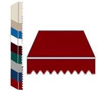 MACAGGTNTU Tissu De Remplacement pour Rétractable Auvent De Terrasse 360x300cm Toile D'auvent pour Store Tissu De Rechange pour Store Banne avec Volant(Red,12x10ft/360x300cm)