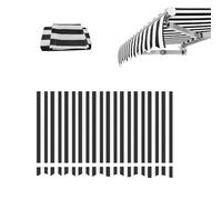 MACAGGTNTU Toile De Remplacement pour Store Banne Rétractable, Tissu De Remplacement pour Auvent, Toile D'auvent Polyester pour Terrasse Balcon Extérieur(Black,365x300cm/12x10ft)