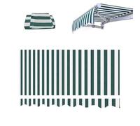 MACAGGTNTU Toile De Remplacement pour Store Banne Rétractable, Tissu De Remplacement pour Auvent, Toile D'auvent Polyester pour Terrasse Balcon Extérieur(Green,365x300cm/12x10ft)