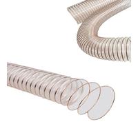 MACAGGTNTU Tuyau De Dépoussiérage En PU 50 60 80 102 125 200mm Tuyau D'Aspiration Transparent Longueur 1 3 4 5 6 8 10m Tuyau Flexible Pour Aspirateur Industriel(8m/26.2ft,200mm-7.9in)