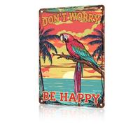 macago Panneau en métal « Hawaiian Oasis Bar Don't Worry Be Happy The Beach » - Cadeau pour ami, porche, jardin, bar, extérieur, 20,3 x 30,5 cm