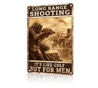 macago Plaque en métal rétro avec inscription « Long Range Shooting It's Like Golf But For Men » - 20,3 x 30,5 cm