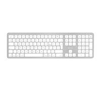 Macally BTWKEYMB-UK, Clavier sans Fil Bluetooth Quick-Switch étendu pour Mac, PC, iOS et Android, pavé numérique, agencement QWERTY Anglais (UK), Design en Aluminium