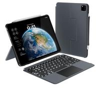 Macally Étui pour iPad Pro 13" 2024 avec clavier (M4, Gen 7) - Clavier rétroéclairé amovible avec pavé tactile, support multi-vues, porte-stylet Apple - Compatible avec iPad Pro M4 13" avec clavier