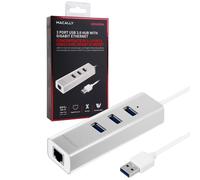Macally Hub USB 3.0 + Adaptateur Ethernet USB Vers RJ45 Réseau Gigabit LAN