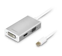 Macally MD-3N1-4K Adaptateur Mini DisplayPort vers HDMI, DVI & VGA, supporte Ultra HD (4K)