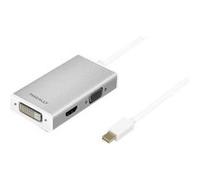 Macally MD3N14K - Convertisseur vidéo - DisplayPort - DVI, HDMI, VGA - aluminium Aluminium G