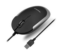 Macally Souris Filaire silencieuse - Souris USB Fine et compacte pour Ordinateur Portable/Ordinateur de Bureau Apple Mac ou Windows - Conçue avec capteur Optique et Interrupteur DPI - Souris