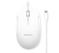 Macally Souris Filaire USB C pour Mac et PC - Fine, silencieuse et fiable - Souris de Type C pour MacBook Pro/Air, iMac, Apple iPad, Ordinateur Portable, Ordinateur de Bureau avec 3 Boutons, molette