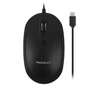 Macally Ucdynamouse-B, Souris Optique Filaire USB-C à clic Silencieux avec 3 Boutons et molette de défilement, Noir