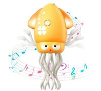 MACALOCA Danse Octopus Jouet, Drôle électrique Danse Octopus Jouet avec LED & Musique, Créatif Fou 8 Jambes Action Crawling Octopus pour Le soulagement du Stress & Enfants (Jaune)