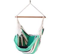 MacaMex Relaxa Mint Chaise suspendue Coton naturel, turquoise, gris Chaise suspendue