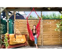 MacaMex Relaxa Solar Fauteuil suspendu en coton rouge Chaise suspendue