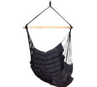 MacaMex SoftChair Black ™ Fauteuil suspendu rembourré noir résistant aux intempéries Chaise suspendue