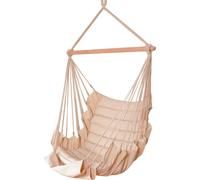 MacaMex SoftChair Creme - uni blanc naturel, rembourré, chaise suspendue , résistante aux intempéries avec