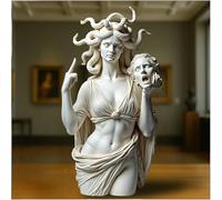 Macamolly Le doigt d'honneur de la sculpture de Médusa, Vénus avec attitude - L'icône originale Talk to The Hand - Echo of Medusa, 20 cm