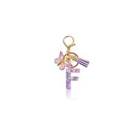 Macamolly Porte-clés personnalisé pour fille avec lettre, cadeau de rentrée des classes avec design papillon pour adolescentes, filles, livre d'amis, école, porte-clés, f