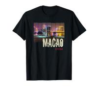 Macao Casino Skyline Chine Vintage Souvenir T-Shirt