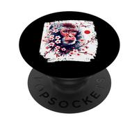 Macaques à Face Rouge T Fleurs de Cerisier du Japon Macaques PopSockets PopGrip Adhésif