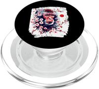 Macaques à Face Rouge T Fleurs de Cerisier du Japon Macaques PopSockets PopGrip pour MagSafe