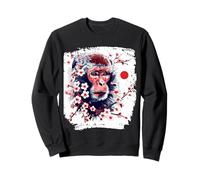 Macaques à Face Rouge T Fleurs de Cerisier du Japon Macaques Sweatshirt