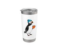 Macareux avec Chapeau de Tasse à Café. Oiseau de Mer Mignon Gobelet isotherme en acier inoxydable double paroi