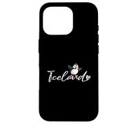 Macareux d'Islande avec Drapeau en Forme de cœur - Souvenir Arctique Mignon Coque pour iPhone 16 Pro