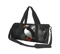 Macareux Moine Oiseau Bec Assis Roche, Sac de Voyage de Grande capacité, Sac à Main Rond, Sac de Voyage de Sport, fourre-Tout, Sac de Fitness