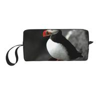 Macareux Moine Oiseau Bec Assis Roche, Trousse de Maquillage Trousse à cosmétiques Trousse de Toilette de Voyage Portable Pochette de Maquillage