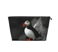 Macareux Moine Oiseau Bec Assis Roche, Trousse de Toilette Trousse de Maquillage Sac à cosmétiques Trousse de Toilette de Voyage Portable