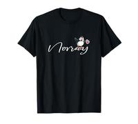 Macareux norvégien avec Drapeau en Forme de cœur - Souvenir Arctique Mignon T-Shirt