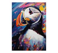 Macareux Oiseau Abstrait Puzzle, 1000 Pièces Jeu Intérieur Adulte | 70x50cm Carton, Exercice Mental, Finition Surface Lisse, Amateurs De Puzzles, Réduction Du Stress