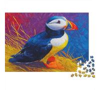 Macareux Puzzle 1000 Pièces Adultes Guillemot Cadeau pour Les Amants Ou Les Amis Décoration Intérieure Idée Cadeau Collection d'art Qualité Premium 1000pcs (75x50cm)