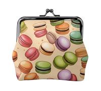 Macaron Biscuit imprimé compact porte-monnaie 11,5 x 10,5 cm mignon mini portefeuille avec pochette étanche Kiss Lock