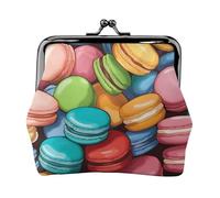 Macaron Biscuit imprimé compact porte-monnaie 11,5 x 10,5 cm mignon mini portefeuille avec pochette étanche Kiss Lock