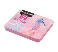 Macaron Lot de 50 crayons de couleur avec noyau doux, ensemble de dessin pigmenté brillant, mines pré-aiguisées | Kit de crayons de couleur créatifs pour croquis de peinture et croquis